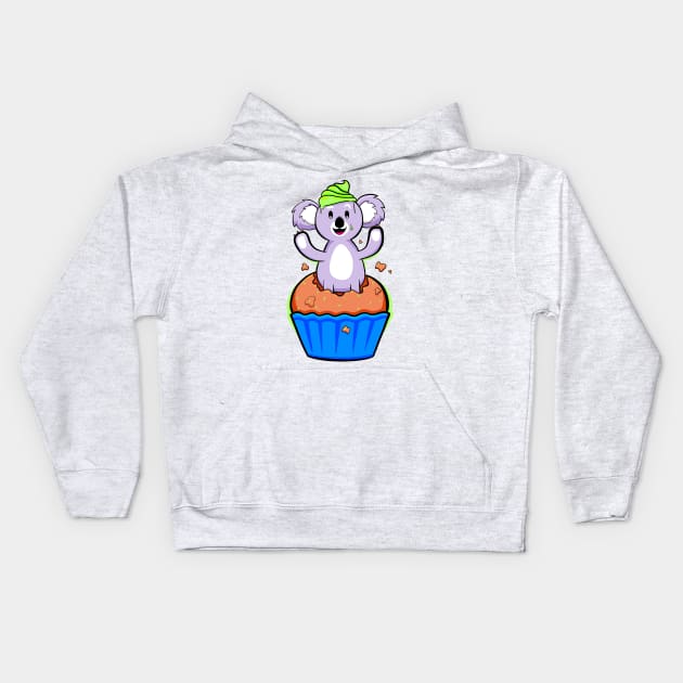 Cute Koala Cake Kids Hoodie by Art by Nabes